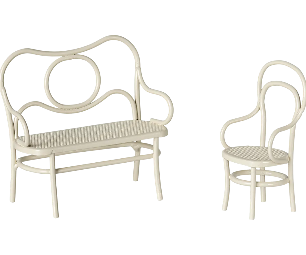 Maileg Café Set, Mouse, Small - Off White- Maileg|Toys