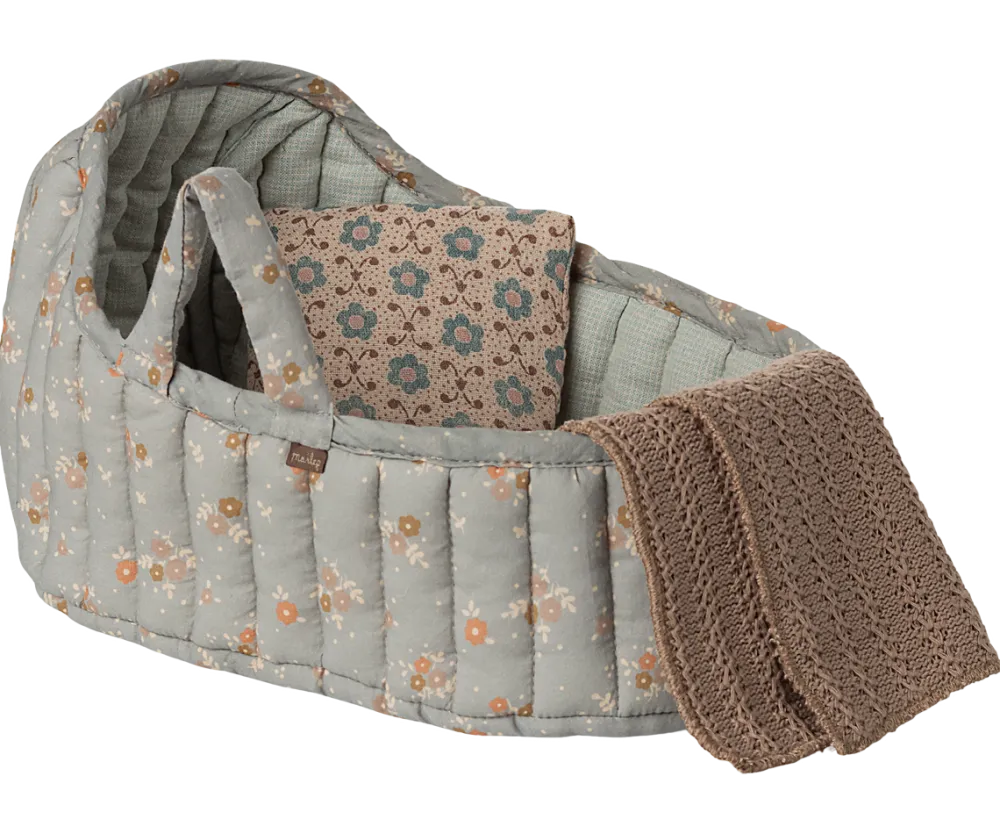 Maileg Carry Cot, Large - Blue- Maileg|Toys