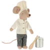 Maileg Chef Mouse with Soup Pot & Spoon, Big Brother- Maileg|Soft Toys