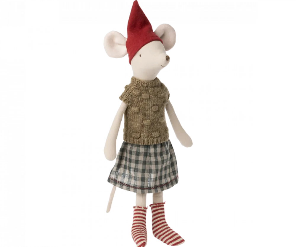 Maileg Christmas Mouse, Medium - Sweater- Maileg|Toys