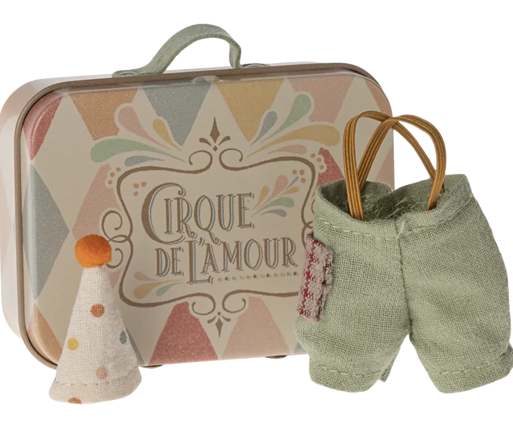 Maileg Clown Clothes in Suitcase, Little Brother Mouse- Maileg|Toys