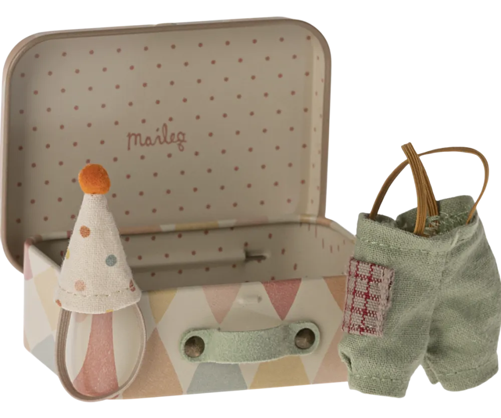 Maileg Clown Clothes in Suitcase, Little Brother Mouse- Maileg|Toys