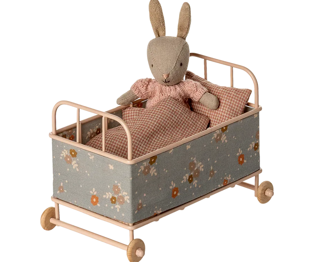 Maileg Cot Bed, Micro - Powder- Maileg|Toys