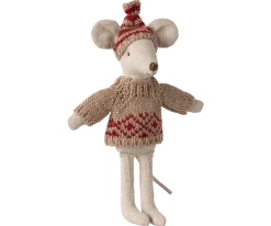 Maileg Knitted Sweater & Hat, Red- Maileg|Toys