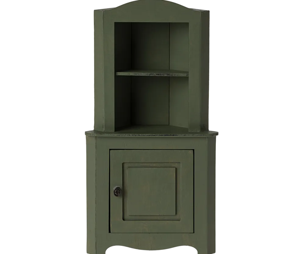 Maileg Miniature Corner Cabinet (Dark Green)- Maileg|Toys