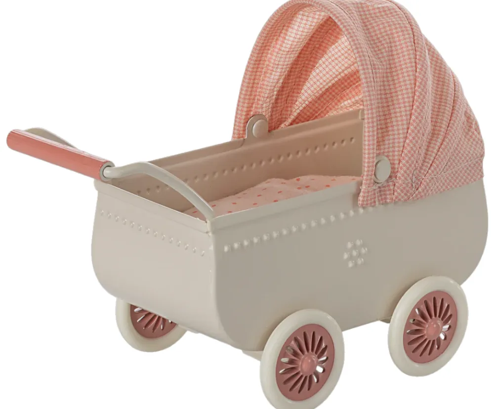 Maileg Mouse Pram, Coral- Maileg