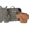 Maileg Overalls & Shirt in Suitcase, Big Brother Mouse- Maileg|Toys