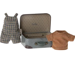 Maileg Overalls & Shirt in Suitcase, Big Brother Mouse- Maileg|Toys