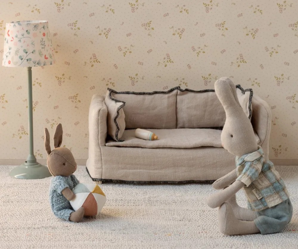 Maileg Rabbit Set, Micro - Brown - Blue- Maileg|Toys