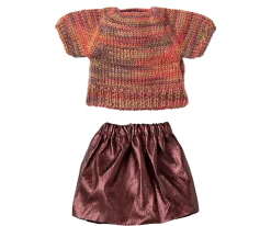 Maileg Skirt & Knitted Blouse, Mum Mouse- Maileg|Toys