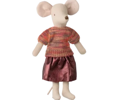 Maileg Skirt & Knitted Blouse, Mum Mouse- Maileg|Toys