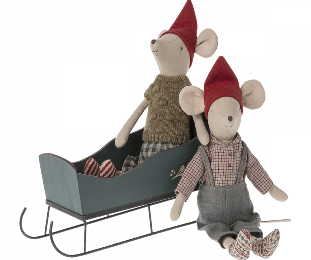 Maileg Sleigh, Medium - Green- Maileg|Toys