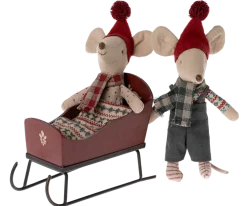 Maileg Sleigh, Mouse (Red)- Maileg|Toys