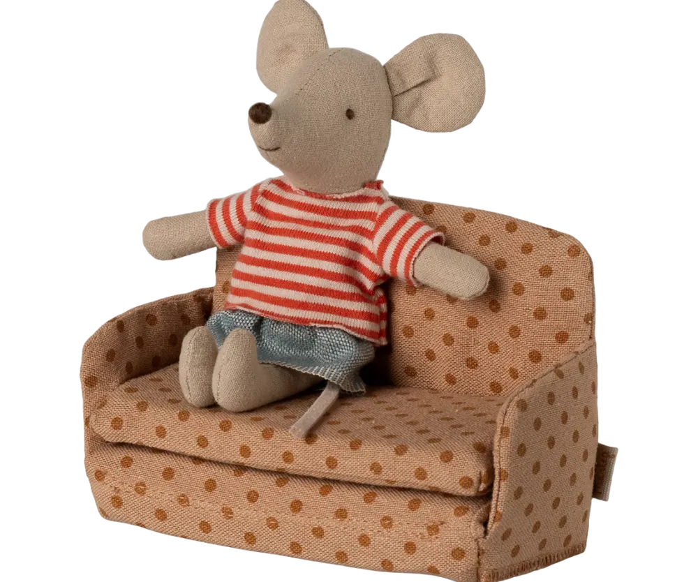 Maileg Sofa Bed, Mouse - Dots- Maileg|Toys