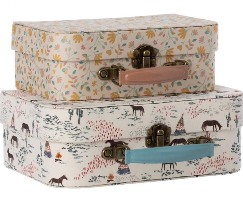Maileg Suitcases with Fabric Set (Chevaux Heureux)- Toys