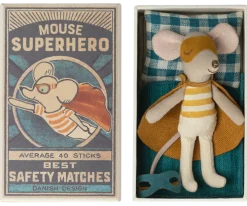 Maileg Super Hero Mouse, Little Brother in Matchbox- Maileg|Toys