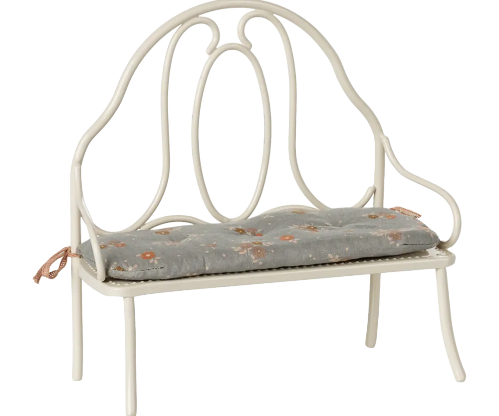 Maileg Vintage Bench, Miniature - Off White- Maileg|Toys
