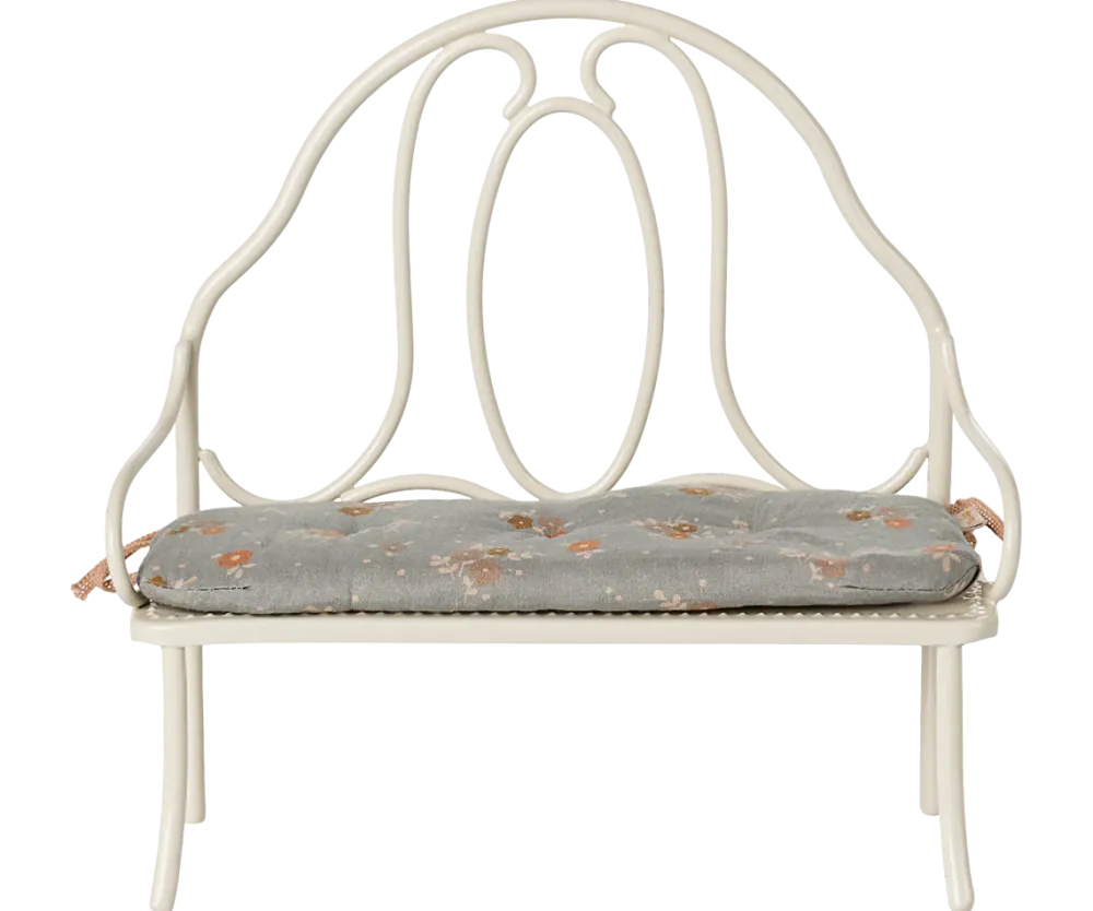 Maileg Vintage Bench, Miniature - Off White- Maileg|Toys