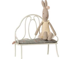 Maileg Vintage Bench, Miniature - Off White- Maileg|Toys