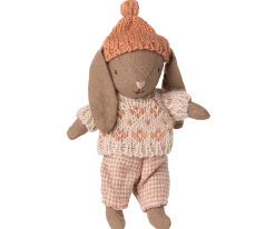 Maileg Winter Bunny, Micro - Brown - Rose- Maileg|Toys