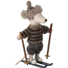 Maileg Winter Mouse with Ski Set, Big Brother (Grey)- Maileg|Toys