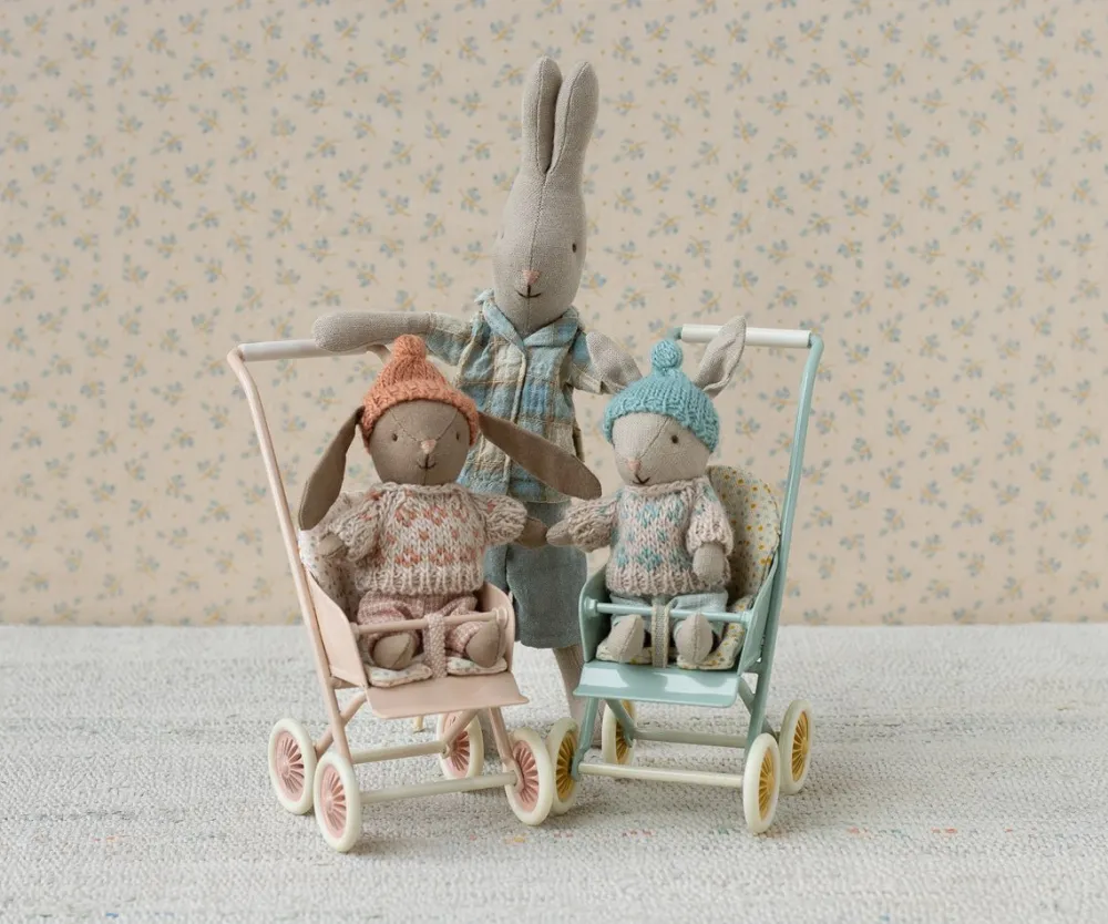 Maileg Winter Rabbit, Micro - Sand - Mint- Maileg|Toys