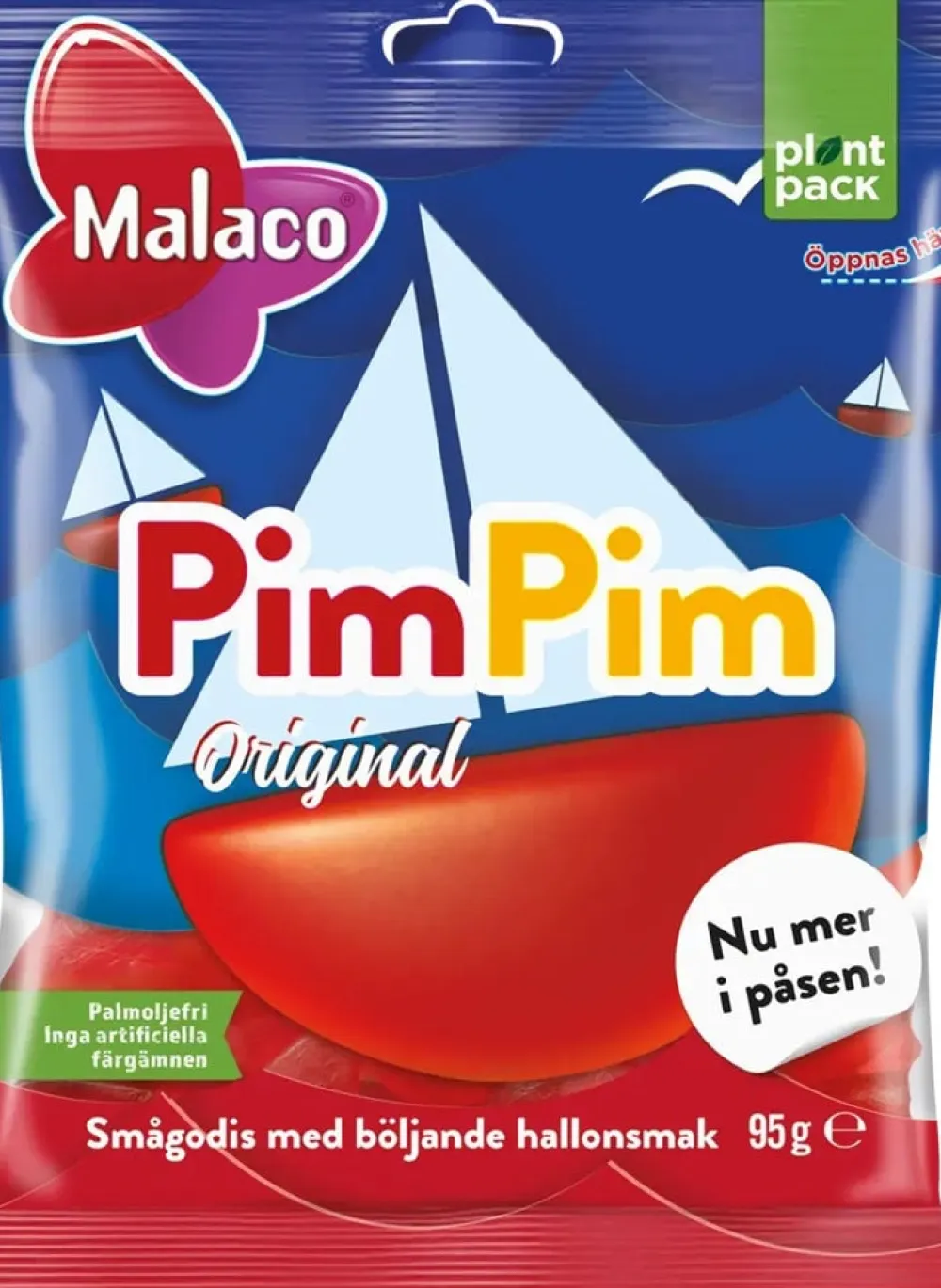 Malaco PimPim Gummy Raspberry Boats Bag- Sweets
