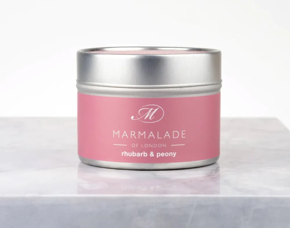 Marmalade of London Rhubarb & Peony Small Tin Candle- Home Fragrance