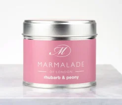 Marmalade of London Rhubarb & Peony Medium Tin Candle- Home Fragrance