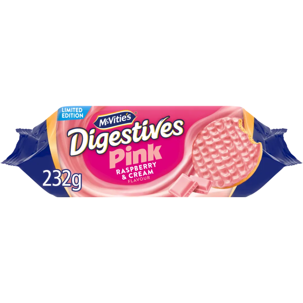 McVitie's Pink Digestives Raspberry & Cream- Biscuits