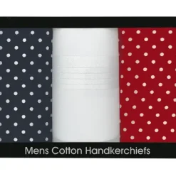 Men's Polka Dot Patterns Boxed Cotton Handkerchiefs- Handkerchiefs