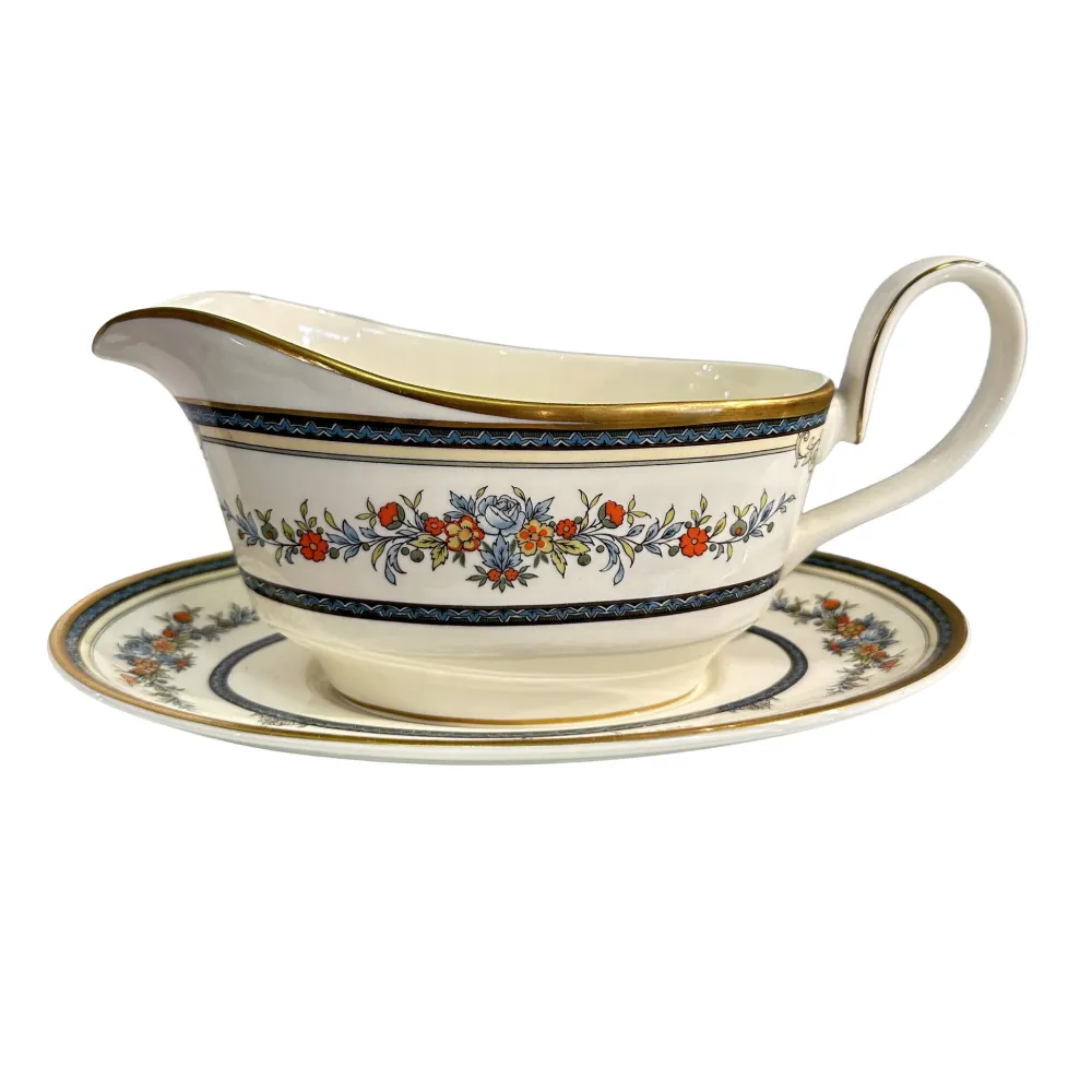 Minton Stanwood Gravy Boat with Under Saucer- Vintage Minton Stanwood