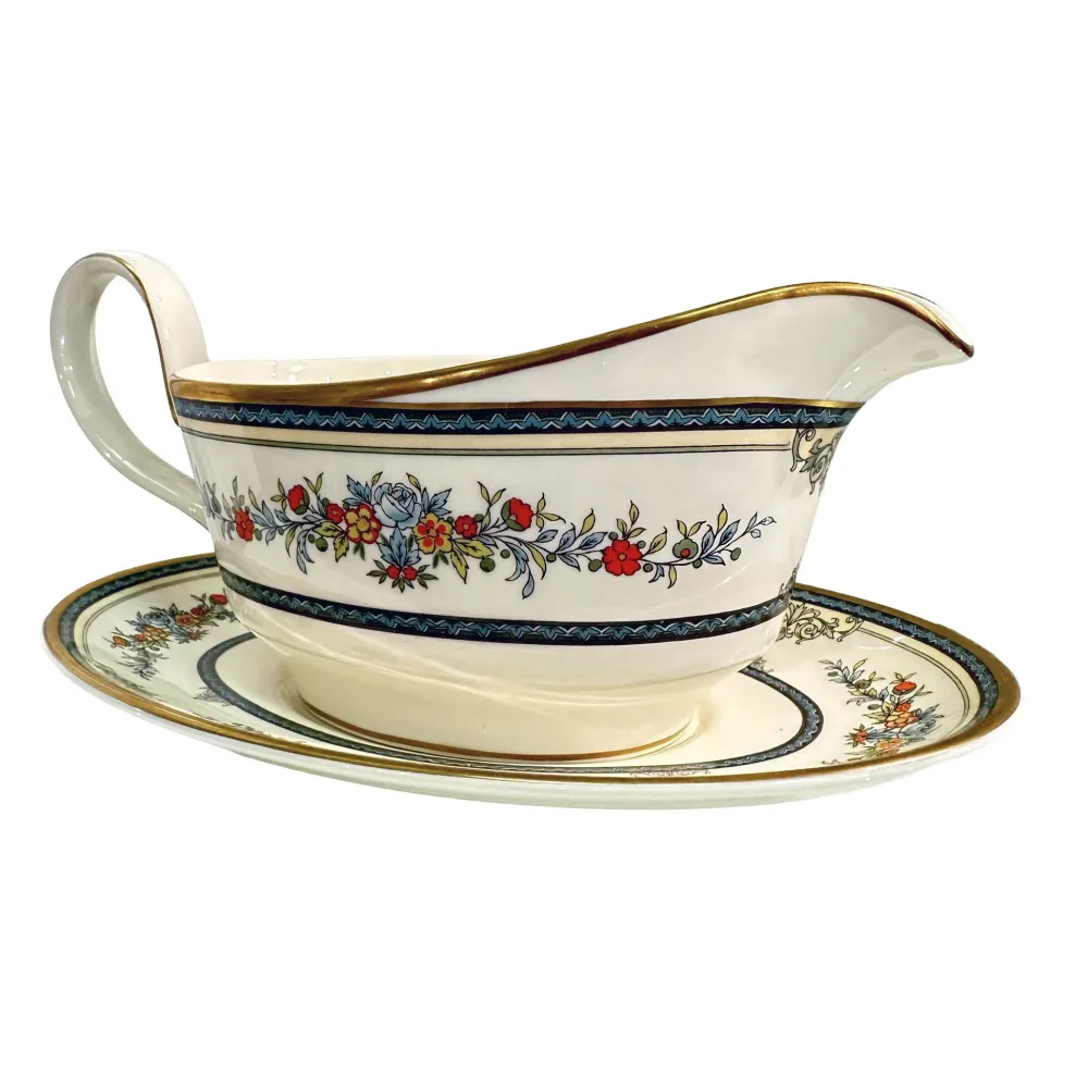 Minton Stanwood Gravy Boat with Under Saucer- Vintage Minton Stanwood