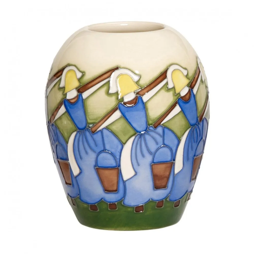 Moorcroft Pottery Twelve Days of Christmas - 8 Maids a Milking 102/3 Vase- Moorcroft Pottery