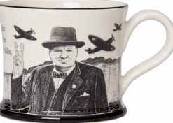 Moorland Pottery Winston Churchill Never Surrender Mug- Assorted Mugs