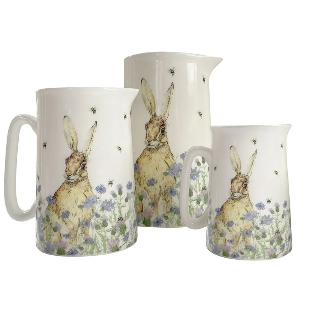 Mosney Mill Hare & Wildflower Jug, Medium- Vases|Mosney Mill