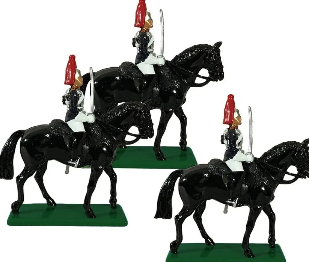 3 Mounted Blues and Royals Trooper Figurines- W. Britain Miniatures