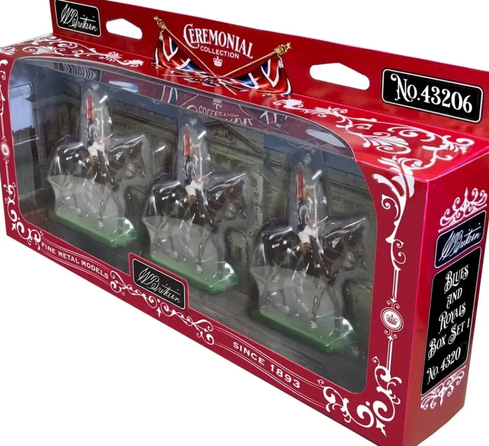 3 Mounted Life Guard Command Figurines- W. Britain Miniatures