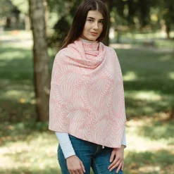 Newgrange Fern Wrap (Pastel Red)- Scarves & Wraps