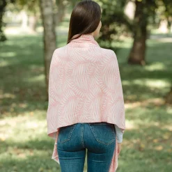 Newgrange Fern Wrap (Pastel Red)- Scarves & Wraps