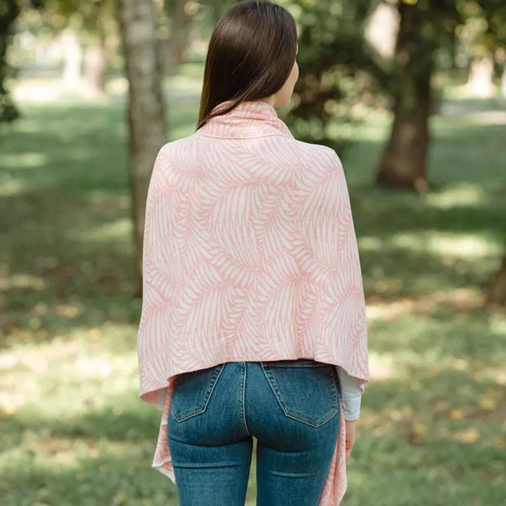 Newgrange Fern Wrap (Pastel Red)- Scarves & Wraps