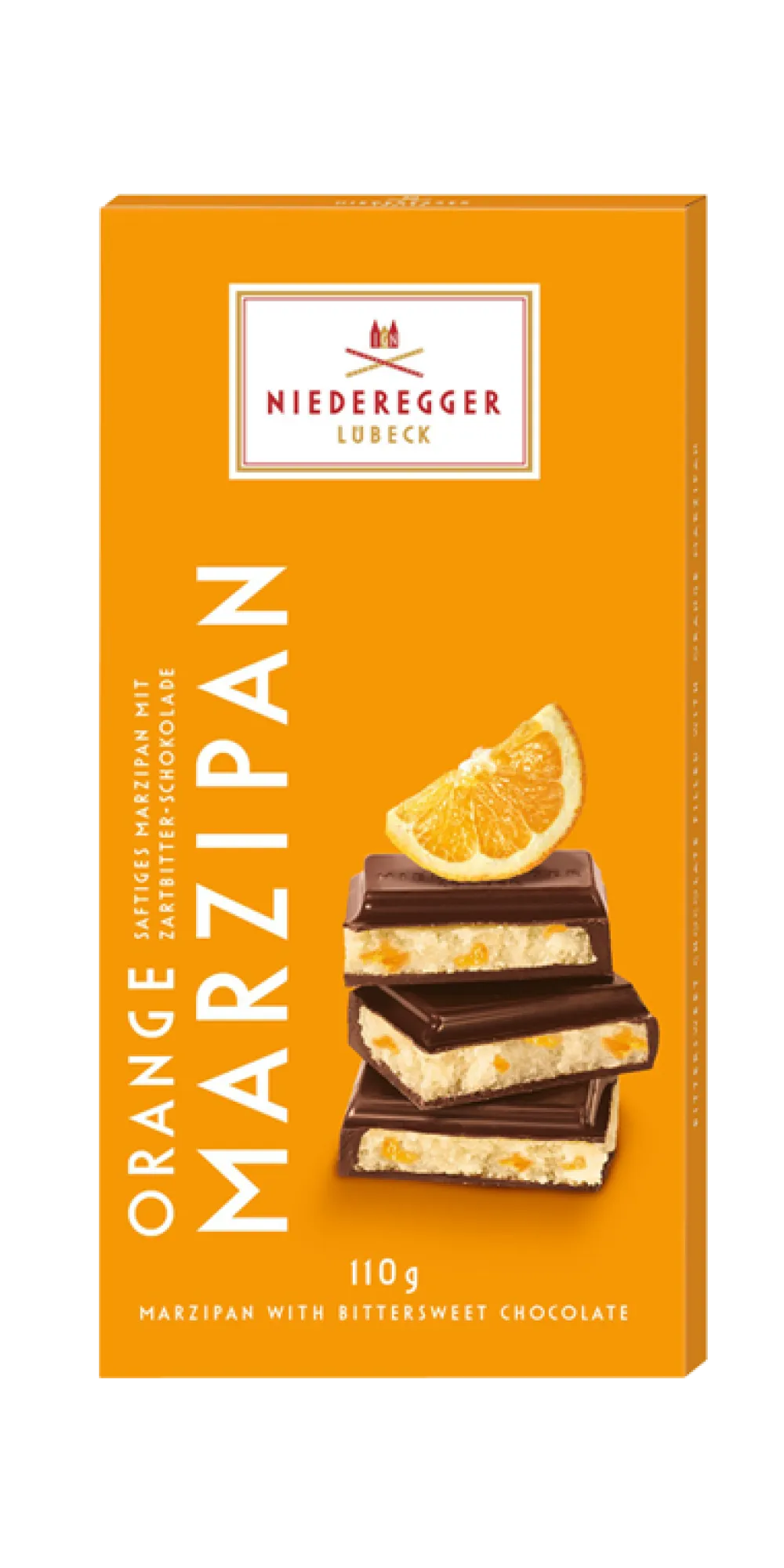 Niederegger Orange Marzipan Bar- British Chocolate
