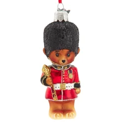 Noble Gems Royal Guard Teddy Bear Glass Ornament- Souvenirs