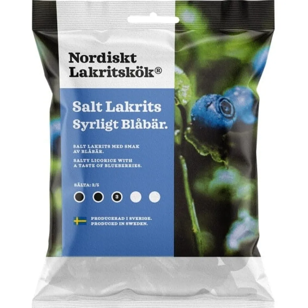 Nordiskt Lakritskök Sour Blueberry Salt Licorice Bag- Sweets