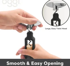 Oggi Self-Pull Wine Opener- Bar Accessories & Decanters