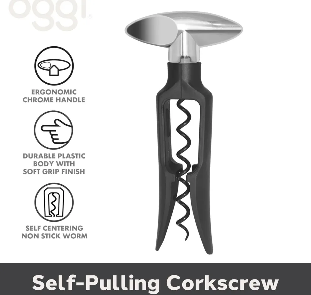 Oggi Self-Pull Wine Opener- Bar Accessories & Decanters
