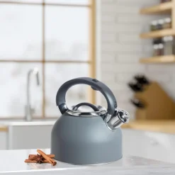 Oggi Stainless Steel Whistling Tea Kettle (Charcoal Grey)- Tea Kettles