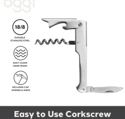 Oggi Waiter's Corkscrew- Bar Accessories & Decanters