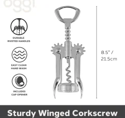 Oggi Winged Corkscrew- Bar Accessories & Decanters