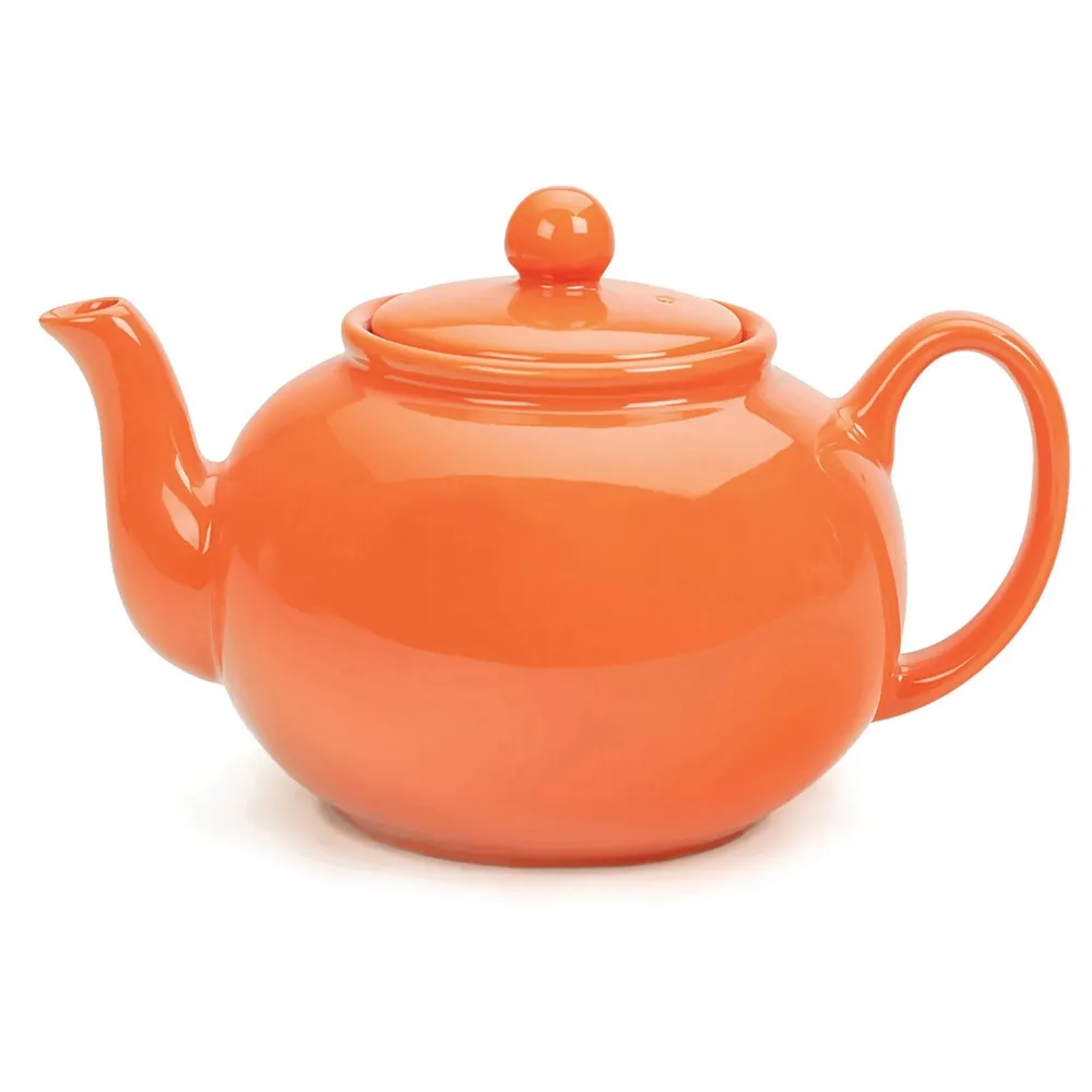 Orange Stoneware Teapot- Teapots